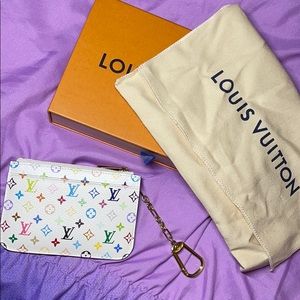 Louis Vuitton white Multicolor key pouch